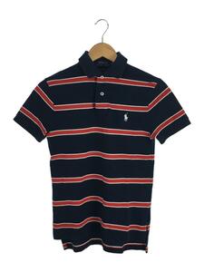 POLO RALPH LAUREN◆ポロシャツ/XS/コットン/NVY/ボーダー