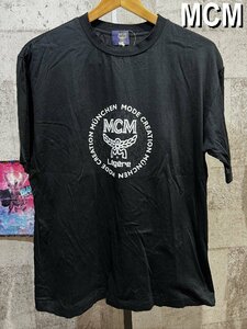 美品 MCM ロゴ Tシャツ 黒 L ブラック メンズ エムシーエム