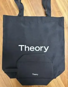 未使用2点セット　Theory エコバッグ 黒 キャンバスと小物入れ