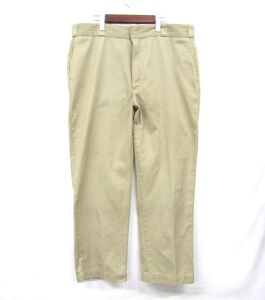 ★USA製★ サイズ W40 L30 Dickies ワーク パンツ 圧着タグ TALONジップ カーキ ディッキーズ 古着 ビンテージ 4J1221