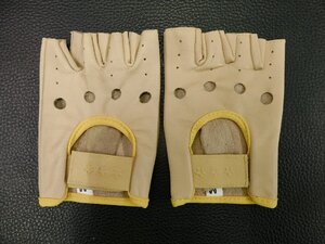 訳アリ 未使用 フィンガーレスグローブ Fingerless Gloves キャメル Camel サイズ M 指無手袋 管理No.39875