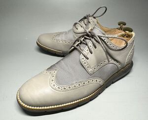 【即決】COLE HAAN コールハーン メンズ 25cm程度 7 本革 レザー グレー ビジネス ウィングチップ おしゃれ 革靴 本皮 くつ