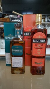 600円～　ブッシュミルズ　10年　2種セット　[ 10年 700ml×1本 / 10年 シェリーカスク 1000ml×1本 ]　BUSHMILLS