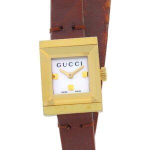 グッチ 時計 ブランドオフ GUCCI GP（ゴールドメッキ） 腕時計 GP/革 中古 レディース