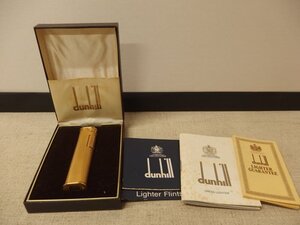 0940170a【dunhill ダンヒル XDL421 ガスライター】中古品/箱入/ゴールド/火種OK/着火未確認/ローラー式/スリム/Lighter Flints実用性不明