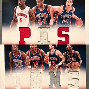 超絶レア/129 Booklet 7 Jersey Bad Boys Pistons 優勝 12 Panini Preferred Wallace Mahorn Laimbeer Dumars Tripucka Aguirre バスケ NBA