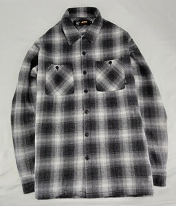 BLUCO WORK GARMENT/ブルコ 145-11-047/OMBRE CHECK FLANNEL SHIRTSカラー(BLK)サイズXL.新品.税込価格.送料無料.