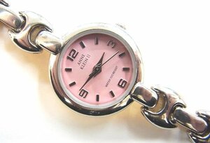 ■ アンクライン / ANNE KLEIN ■ レディースクォーツ　腕時計　3針　ピンク文字盤 ■ USED