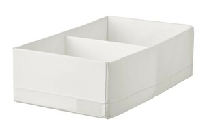 IKEA　衣類収納ボックス　仕切り付き　ホワイト　20×34×10　小物整理　 STUK