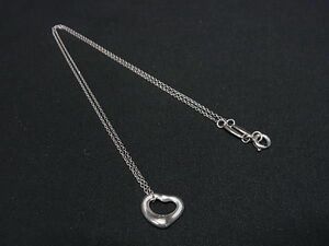 1円 ■美品■ TIFFANY＆Co ティファニー エルサペレッティ オープンハート SV925 ネックレス ペンダント アクセサリー シルバー系 AW7360