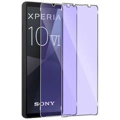 【ブルーライトカット】For ソニー Xperia 10 VI ガラスフィルム(2枚)Mosasa ソニー Xperia 1 VI フィルム 衝撃吸収 9H硬度 飛散防止 2.5Dラウンドエッジ 旭硝子素材製 高透過率 自動吸着 気泡ゼロ 指紋防止