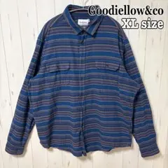 Goodiellow&co 長袖 ネルシャツ XL ボーダー オーバーサイズ古着