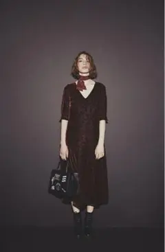 MOUSSY VELOUR MAXI DRESS F