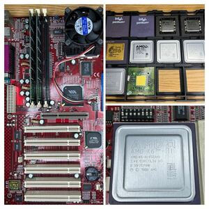 Freeway FW-TI5VGF+/Ultra SuperSocket7 マザーボード + AMD K6-III 450MHz その他CPU10個セット