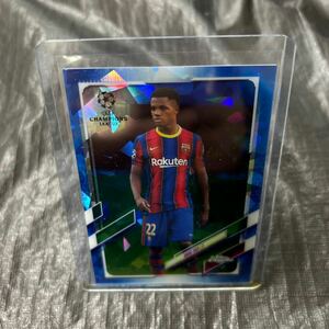 Topps Chrome 2021 UEFA Champions League Ansu Fati FC Barcelona Cracked Ice No.15