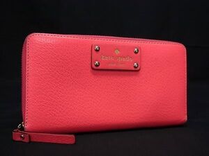 kate spade ケイトスペード レザー ラウンドファスナー 長財布 ウォレット レディース ピンク系 DE8451