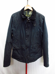 Barbour　バブアー　REELIN WAX JACKET　メンズM 紺 裏キルティング地コーティングジャケット ワックスジャケット ブルゾン コート11191