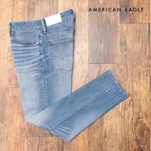 1円/AMERICAN EAGLE/32インチ/美脚デニムパンツ 0118-6327 ストレッチ◎ 伸縮性 無地 ジーンズ 新品/青/ブルー/ih292/