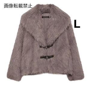 vintage ヴィンテージ レトロ ファーコート アウター Lサイズ レディース★ZARA 好きな方に★2024 A/W 秋冬新作 新品未使用★