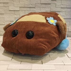 美品　PUI PUIモルカー　プイプイモルカー　　でっかいぬいぐるみ　BIGサイズ　チョコ　約35cm　コーデュロイ