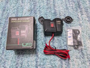 0610u1927　UA バイク用電源 デュアルUSB充電器+シガーソケット ON/OFFスイッチ USB2ポート 5V/3.1A 防水キャップ HW-DUAL-USB-CIGPLUG