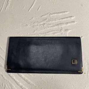 ダンヒル　dunhill　2つ折り長財布　ブラック　本革　お札入れ レザー ロングウォレット Dunhill 