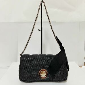 Kate Spade New York ケイトスペード チェーン ワンショルダーバッグ キルティング ブラック 中古