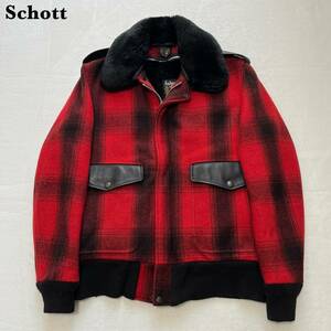 【希少】Schott ショット 7121 バッファローチェック ブルゾン 40