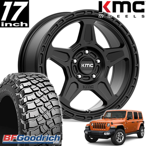 新品 KMC ALPINE 17インチアルミホイール BF GOODRICH M/T 285/70R17付き4本セット JEEP JKラングラー JLラングラー JTグラディエーター