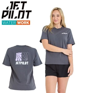 ジェットパイロット JETPILOT 2025 レディース Tシャツ 送料無料 ISLA S/S ルーズ フィット Tシャツ S24012 チャコール 12/L