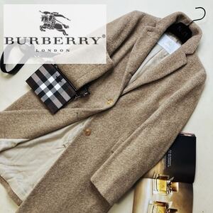 h20 未使用級◎極上ふわふわアルパカ〜参考価格18万●BURBERRY LONDON●高級チェスターコート バーバリーコート レディース フォーマル