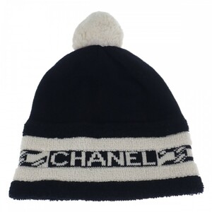 【中古】【ABランク】シャネル CHANEL ロゴ 帽子 AA7298B04639N9704 ニットキャップ カシミヤ ブラック メンズ レディース【ISEYA】