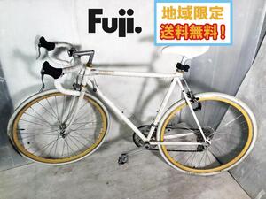 地域限定送料無料★美品 中古★FUJI フジ STRATOS ストラトス ロードバイク 700×28C 56cm Lサイズ ホワイト【FUJI STRATOS】ECOB