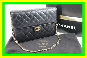 ★1円スタート 売り切り★CHANEL/シャネル★ヴィンテージ マトラッセ 25★ラムスキン★ブラック/黒★シングル チェーン ショルダーバッグ★