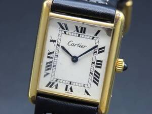 1円～! 稼働品 Cartier カルティエ マストタンク LM 4番代 箱 保証書付き アイボリーダイヤル 手巻 Cal.2512-1 レディース腕時計 SSCLG3069