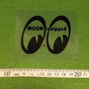 MOON Equipped Eyeshape Die Cut ステッカー 抜きデカール シール 黒 右向き 転写式 ふち無し mooneyes moon eyes ムーンアイズ ダイカット