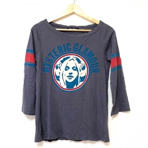 ヒステリックグラマー HYSTERIC GLAMOUR 七分袖Tシャツ サイズF - ダークグレー×レッド×ブルーグリーン レディース クルーネック