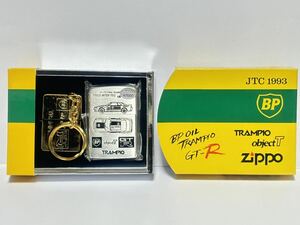 (167) ZIPPO ジッポ ジッポー オイルライター BP OIL TRAMPIO GT-R object T JTC1993 ケース付き シルバー系 喫煙グッズ 未使用品