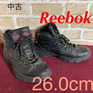 【売り切り!送料無料!】A-259 Reebok!ハイカットスニーカー!黒!26.0cm!普段履き!登山!キャンプ!アウトドア!中古!