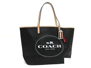 1円 ■美品■ COACH コーチ F31315 メトロ ホース アンド キャリッジ レザー トートバッグ ショルダー ブラック系×ベージュ系 FE6871