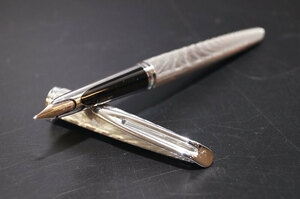 1625-ウォーターマン◆万年筆 ペン先 18K 750 C/F シルバー WATERMAN