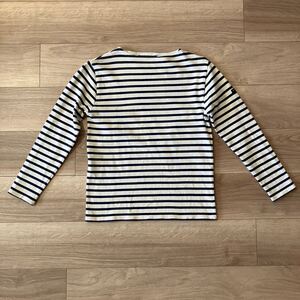 セントジェームス ウェッソン［ボーダー］白×ネイビー OUESSANT BORDER XS 送料230円　即決　 長袖 カットソー Tシャツ SAINT JAMES 