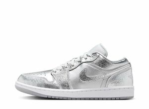 Nike WMNS Air Jordan 1 Low SE "Metallic Silver" 23.5cm FN5030-001