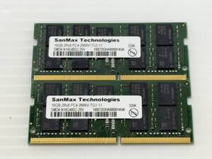 2枚セット SanMax PC4-2666V 16GB×2 合計32GB 起動確認済