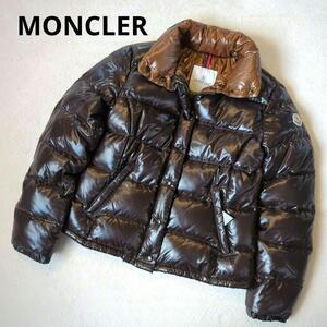 1円～ 希少 MONCLER モンクレール CLAIRY クレイリー ダウン ジャケット ブラウン サイズ2 45381 ブルゾン M メンズ 人気 