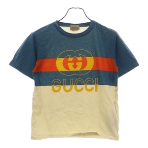 GUCCI グッチ GGプリント半袖Tシャツ 586167 XJEY7 ホワイト/ブルー キッズ