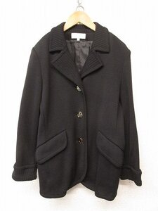 i3986：難あり*Yves Saint Laurent(イヴサンローラン)ウール ニットジャケット L カーディガン 金釦/黒ブラック vintage？日本製 