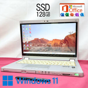 ★完動品 高性能5世代i5！SSD128GB★CF-MX4 Core i5-5300U Webカメラ Win11 MS Office 中古品 ノートPC★P77416