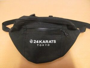 (55459)24KARATS TOKYO　24カラッツ　ウエストバッグ　ボディバッグ　ショルダーバッグ　ブラック　USED