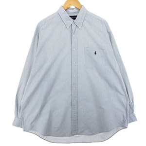 古着 ラルフローレン Ralph Lauren BIG SHIRT 長袖 ボタンダウンストライプシャツ メンズXL相当 /eaa469652